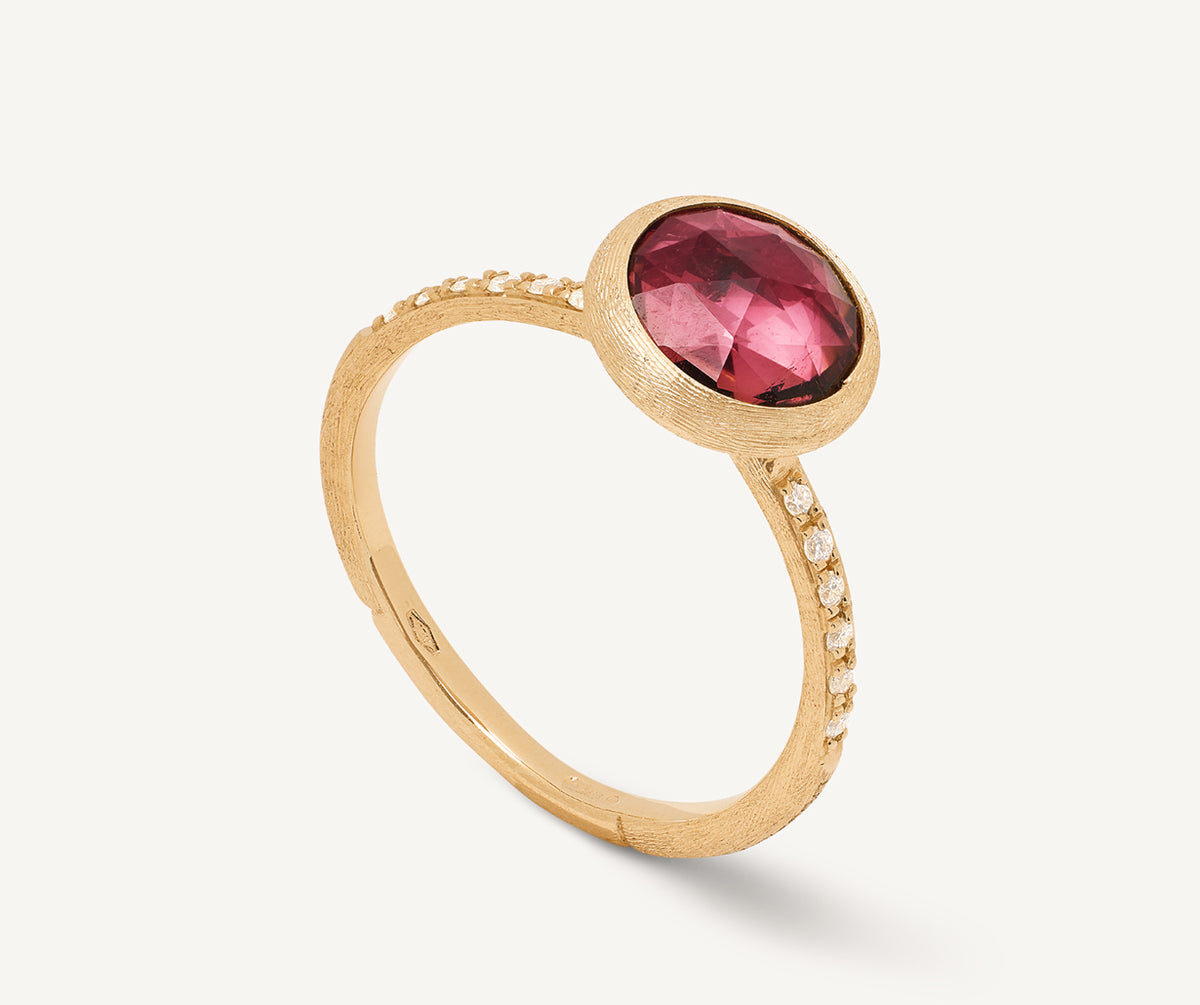 18kt yellow gold ring with pink tourmaline and diamonds – Marco Bicego EU