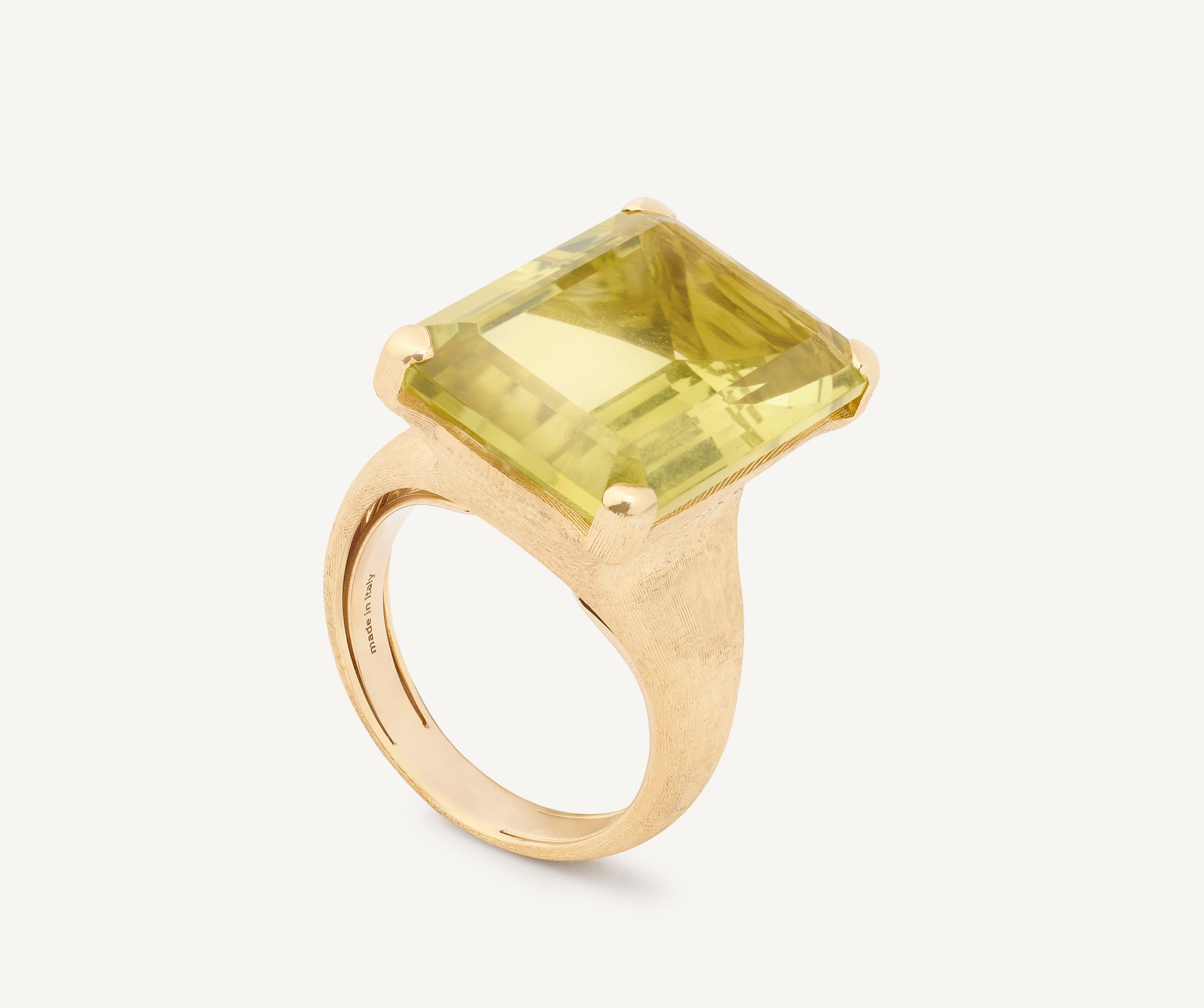 18K Yellow Gold Lemon Quartz Cocktail Ring – Marco Bicego