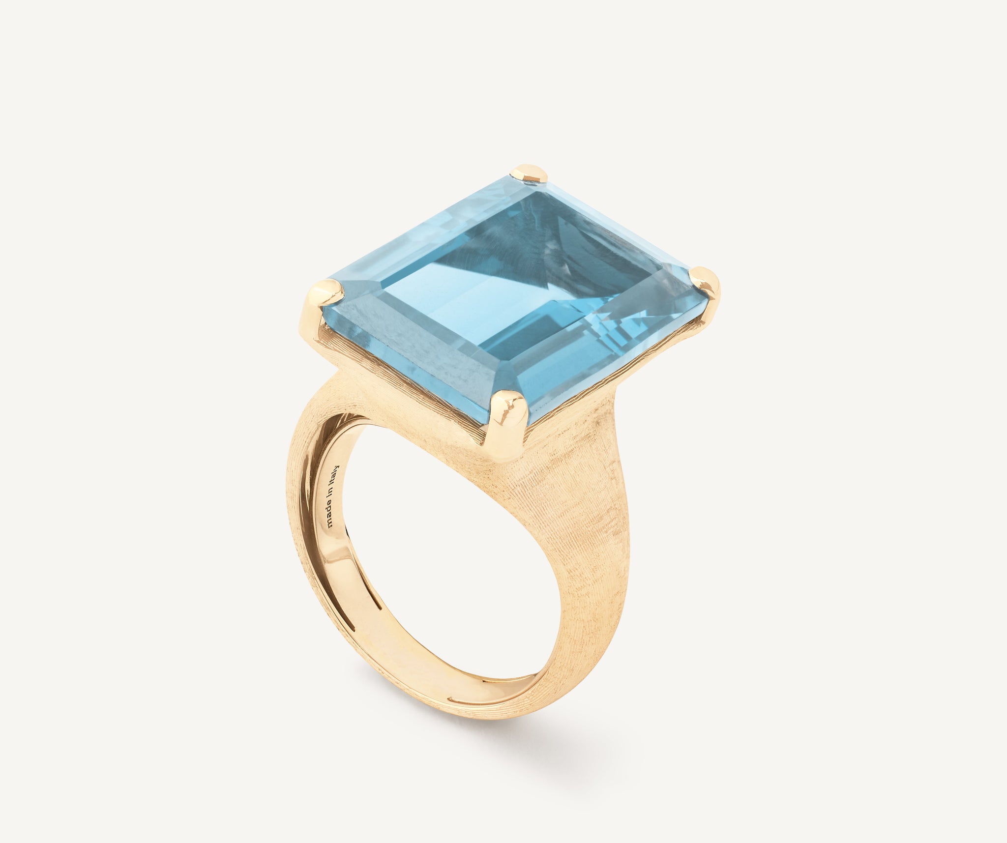 OIDIMS Anello Cocktail Oversize In Acciaio Inox 316L - Placcato Oro 18K, Cristalli E Strass