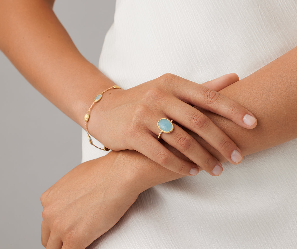 18kt yellow gold aquamarine and diamond ring – Marco Bicego