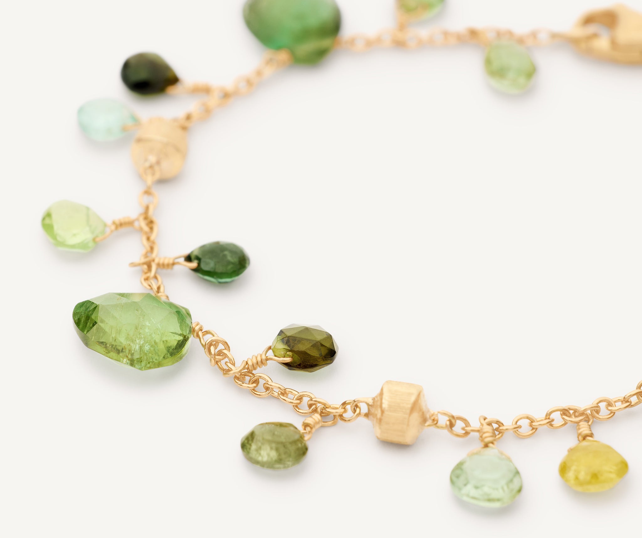 18K Yellow Gold Green Tourmaline Single-Strand Bracelet – Marco Bicego EU