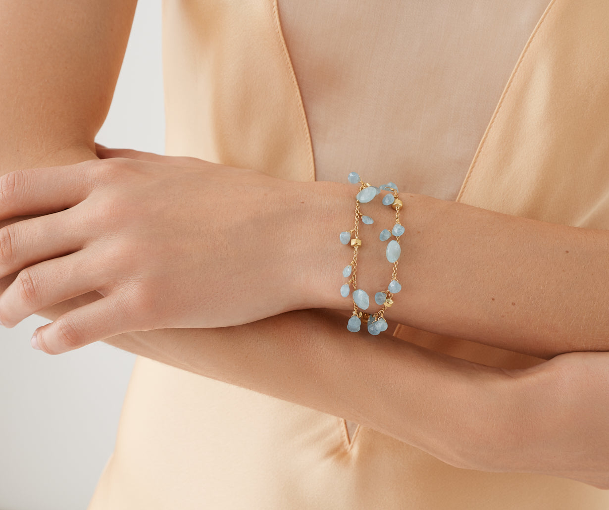 18K Yellow Gold Double-Strand Aquamarine Bracelet – Marco Bicego