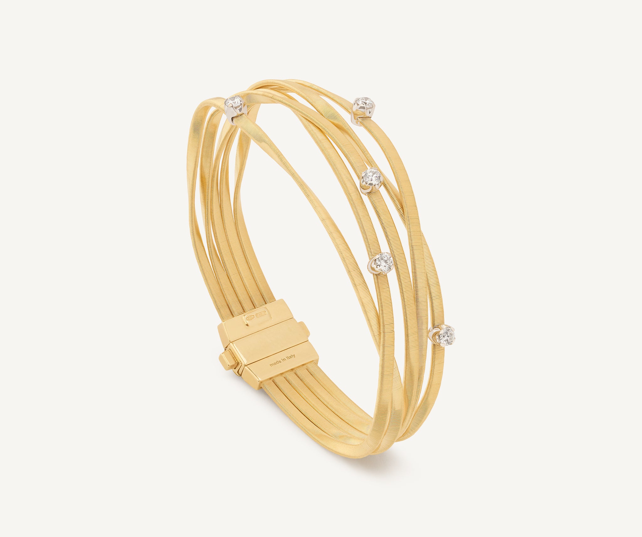 18kt yellow gold five strand bracelet with diamonds – Marco Bicego