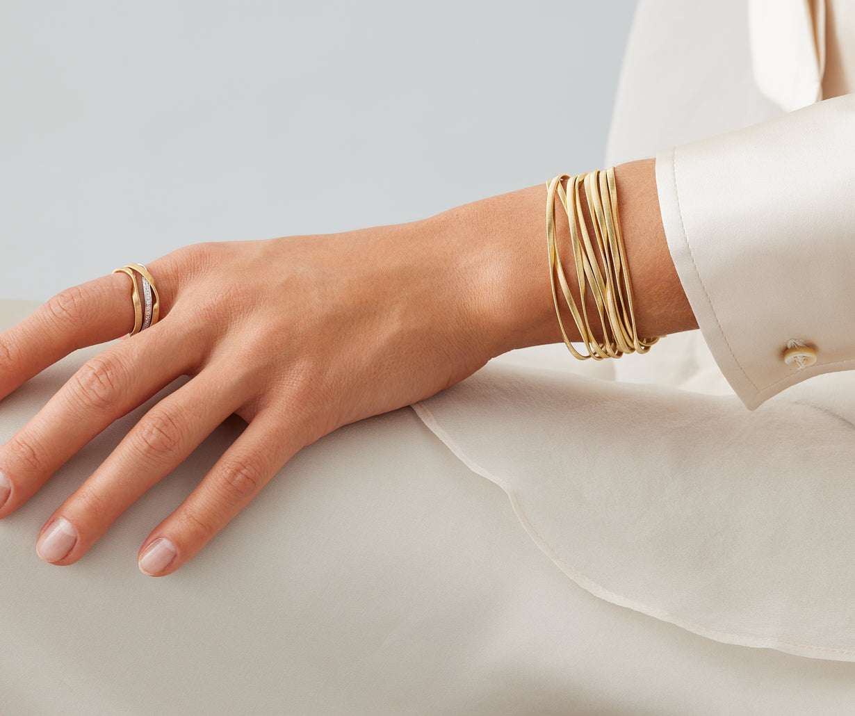 マダラニンゲン BRACELET ブレスレット ゴールド 18k gold 18kt yellow gold nine-strand coil bracelet – Marco Bicego