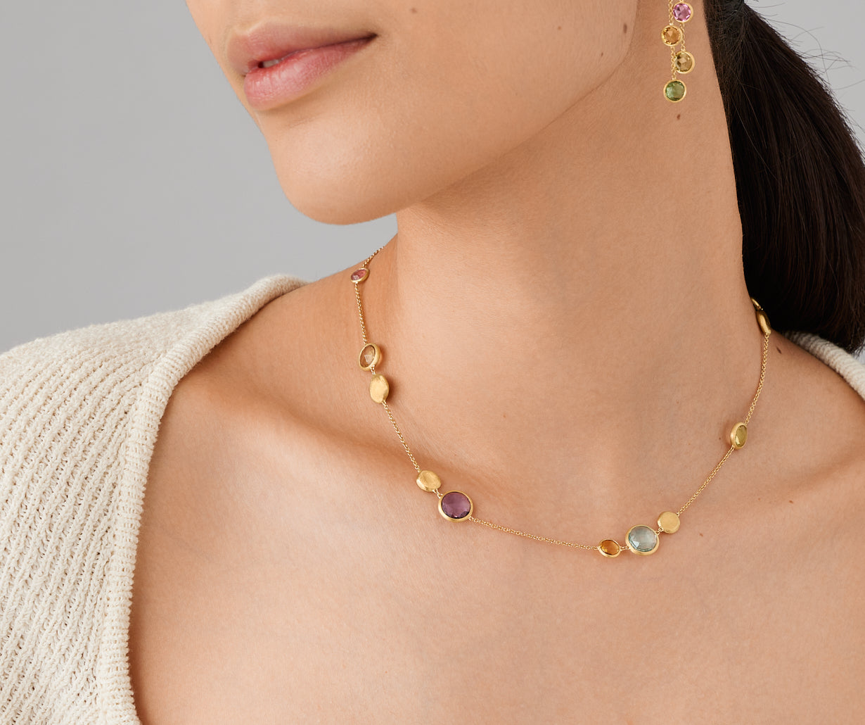 18kt yellow gold mixed gemstone necklace – Marco Bicego