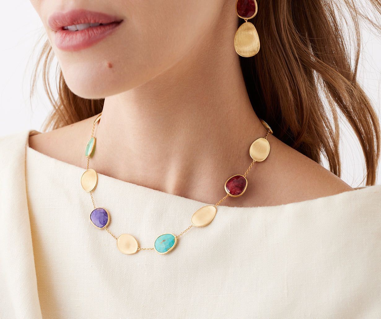 18K Yellow Gold Three-Strand Tourmaline Necklace – Marco