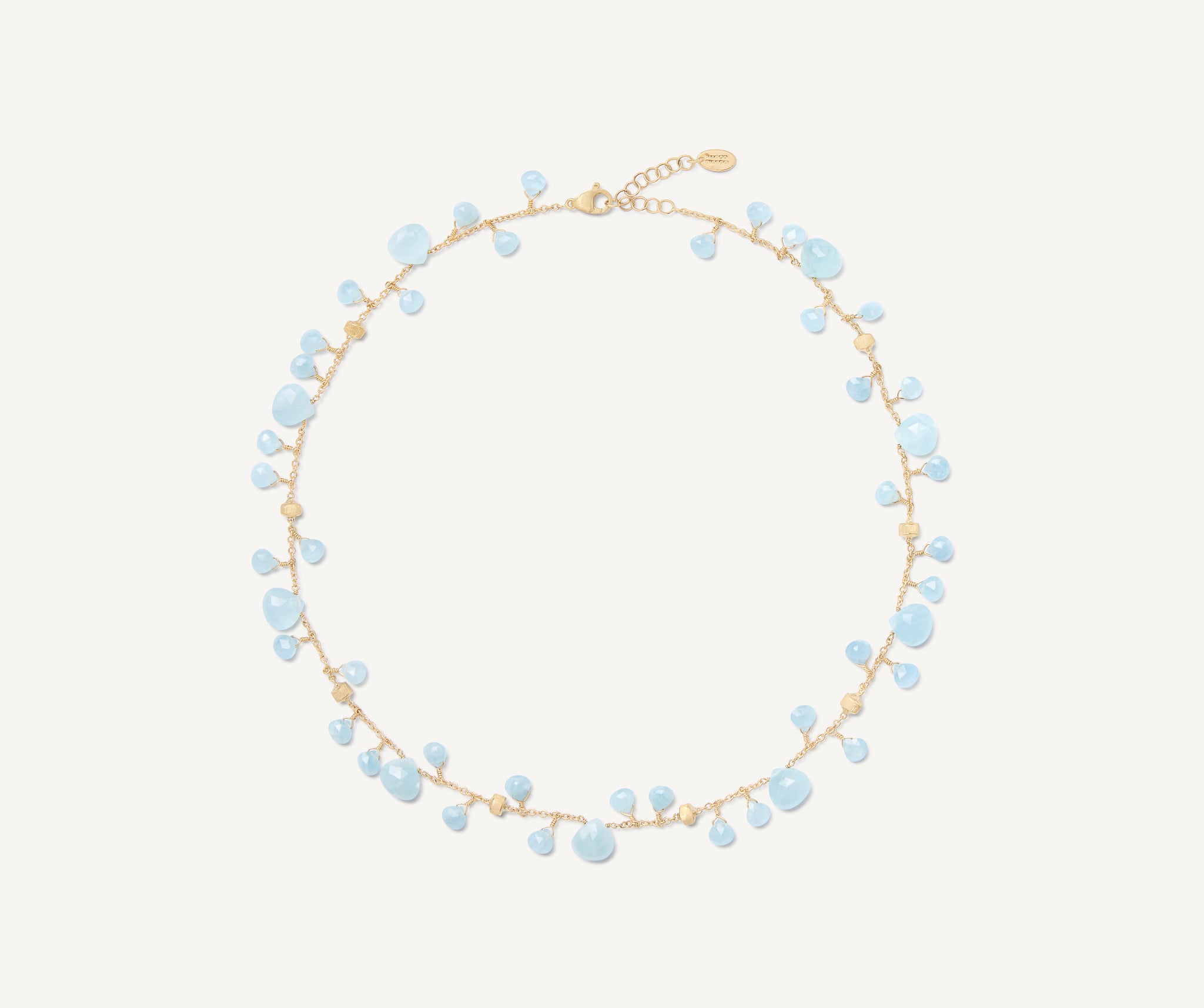 18K Yellow Gold Single-Strand Aquamarine Necklace – Marco Bicego