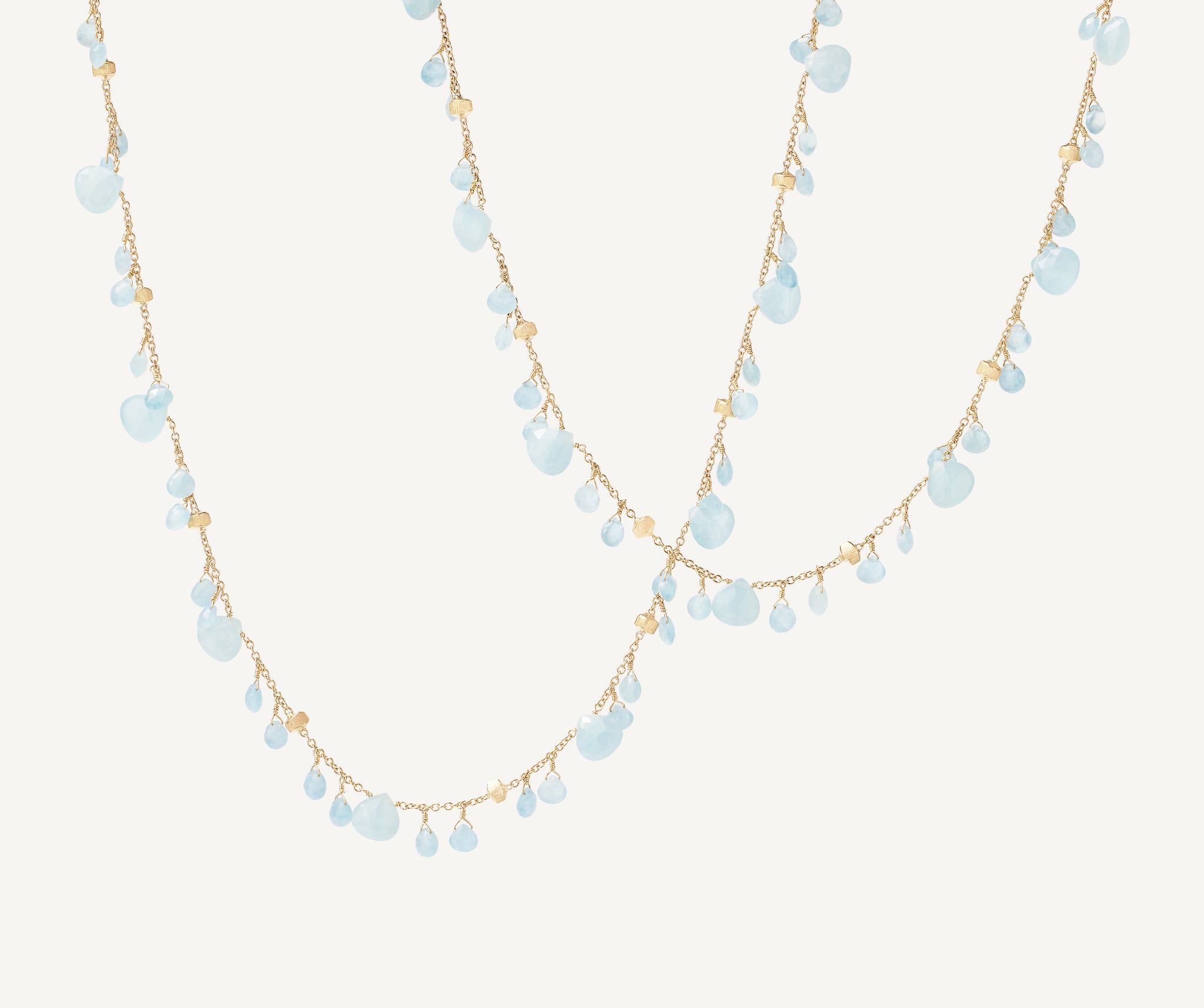 Aquamarine Long Necklace Gold Lunaria Color – Marco Bicego