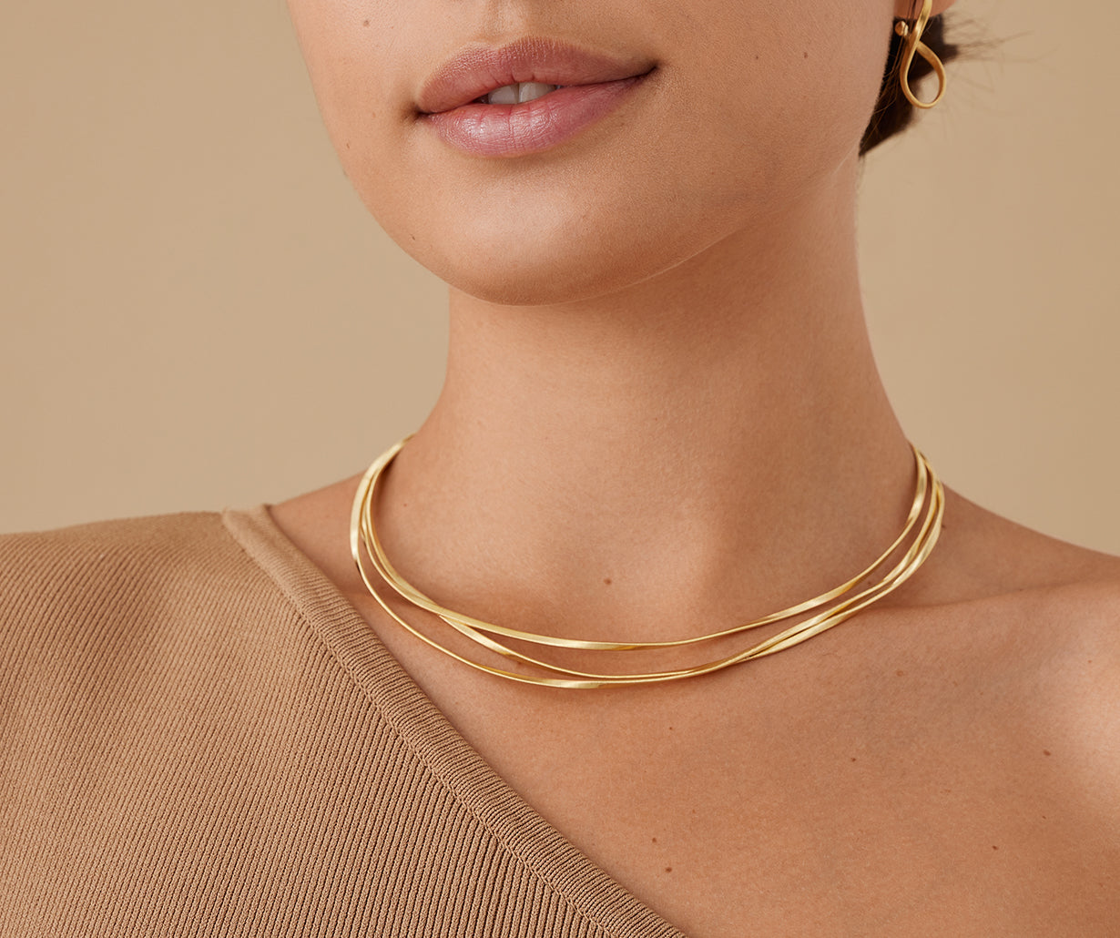 18kt yellow gold three-strand coil necklace – Marco Bicego