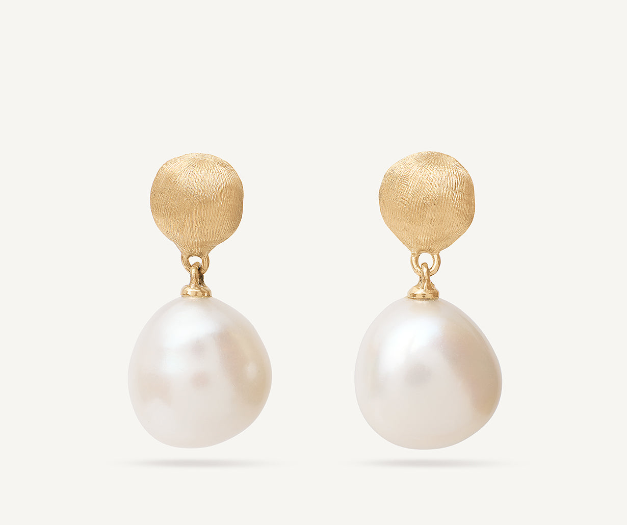 18kt yellow gold pearl drop earrings – Marco Bicego