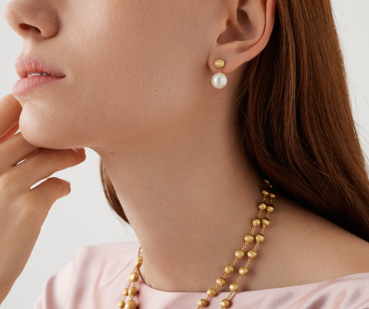 18kt yellow gold pearl drop earrings – Marco Bicego