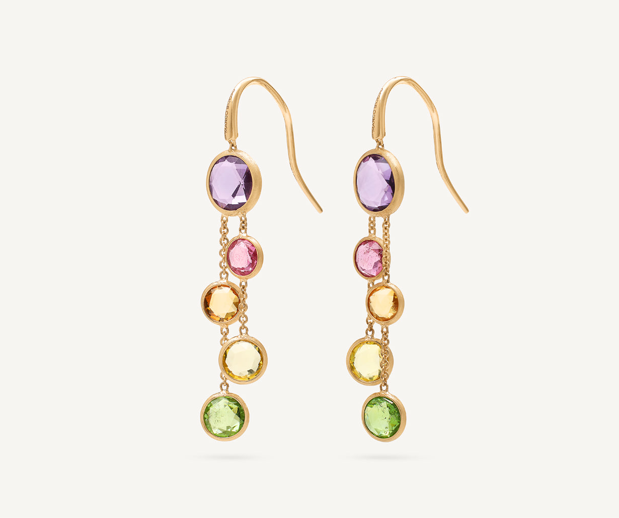 18kt yellow gold mixed gemstone hook earrings – Marco Bicego