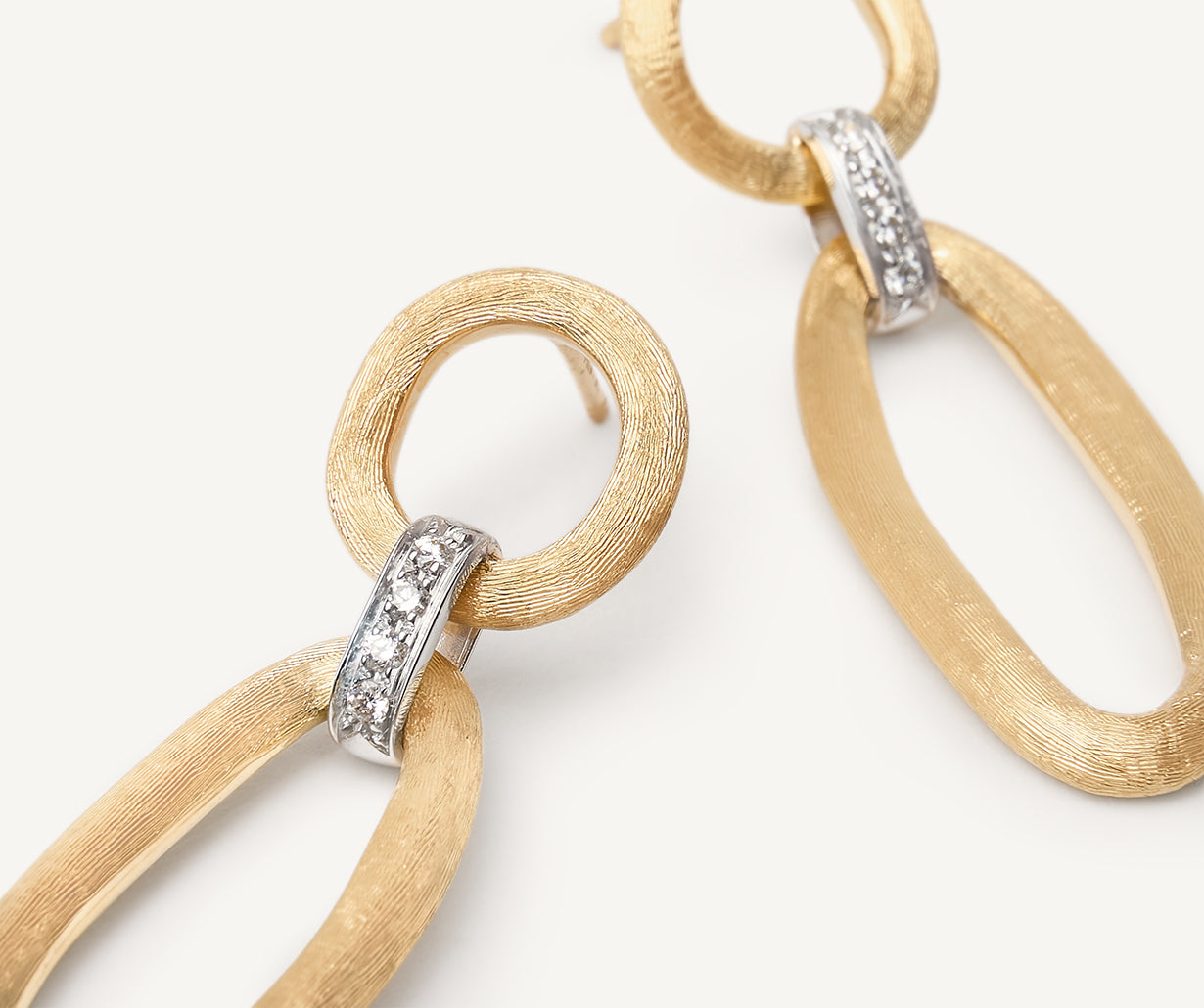 MARCO BICEGO ゴールド ドロップ型 イヤリング Marco Bicego Jaipur Gold Stud Drop Earrings with Diamonds | LMFJ