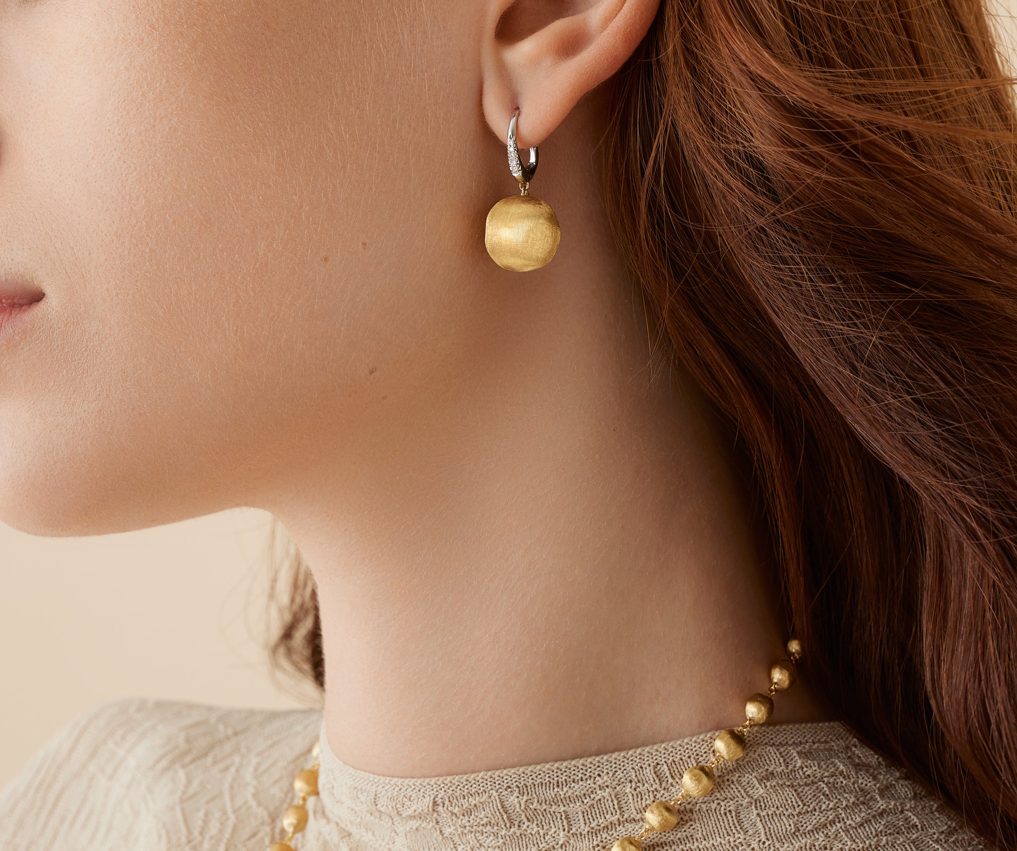 ORECCHINI PENDENTE ORO GIALLO 18K, SPIRALE INTRECCIATA TUBOLARE, LUNGH – Gioielleria