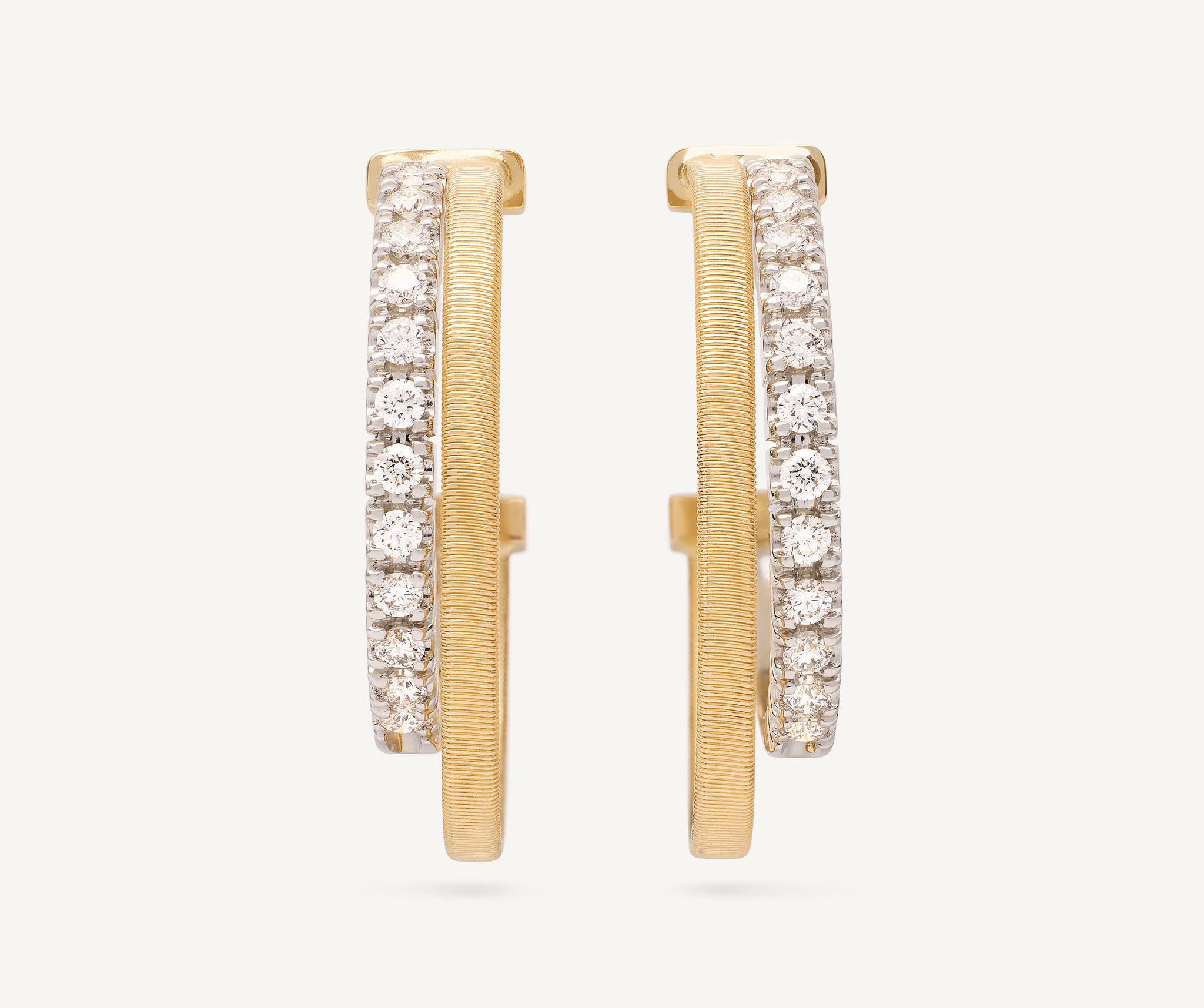 アクセサリー 18k Gold Hoop Earrings with Dia Hoop Earring in 18k Gold with Diamonds – Diamonds On Wabash