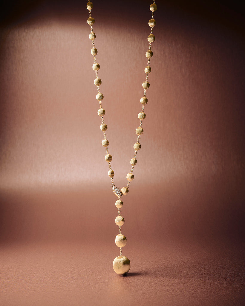 CARISSMA Collana Donna Oro Giallo 9kt Con Piastrina Su Catena A Sfere - 51 Cm - Gioiello Italiano