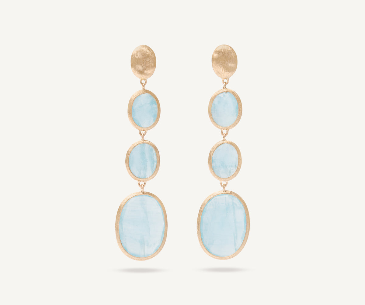 18kt yellow gold pendant earring with aquamarines – Marco Bicego WW