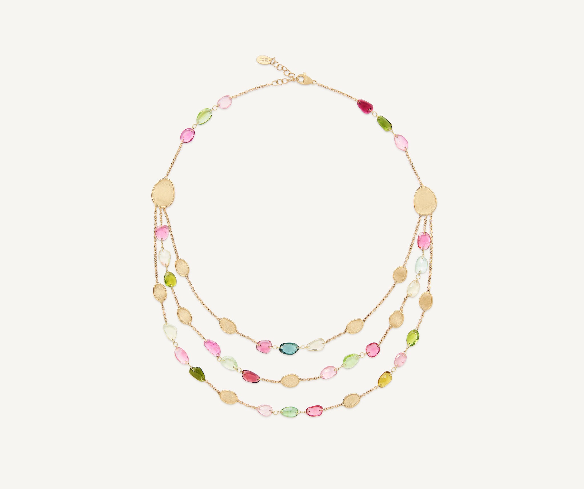 18K Yellow Gold Three-Strand Tourmaline Necklace – Marco