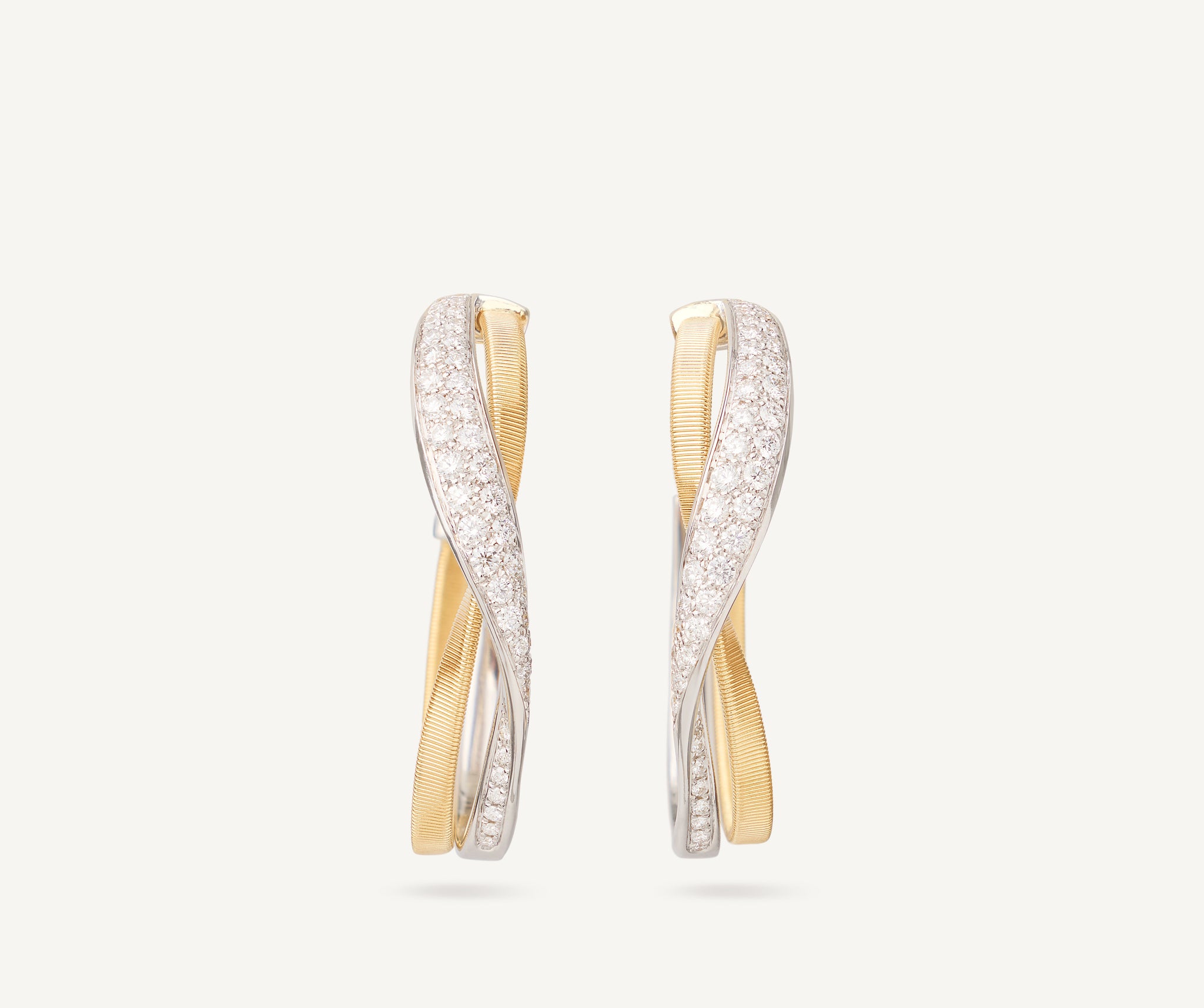 SILVEGO Orecchini Donna Oro Giallo 14K Cerchio Con Zirconi Trasparenti QRGE604