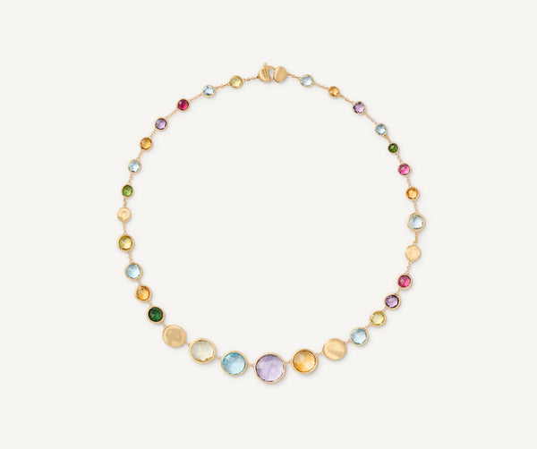 Large gold necklace with multicoloured gemstones – Marco Bicego