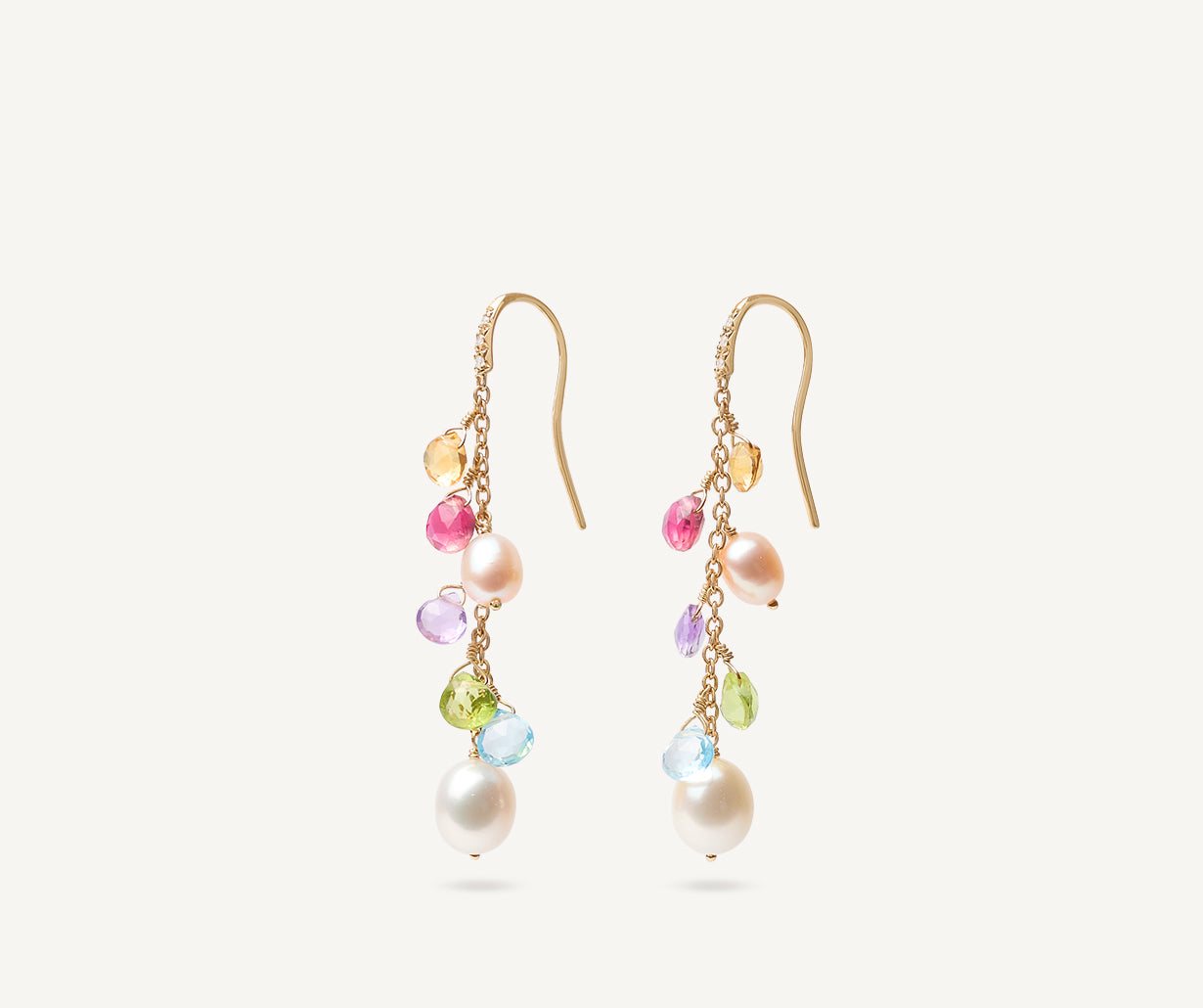 Bello London Orecchini A Clip Eada M – Placcato Oro Con Acrilico Multicolore – 6.3x2 Cm - 2