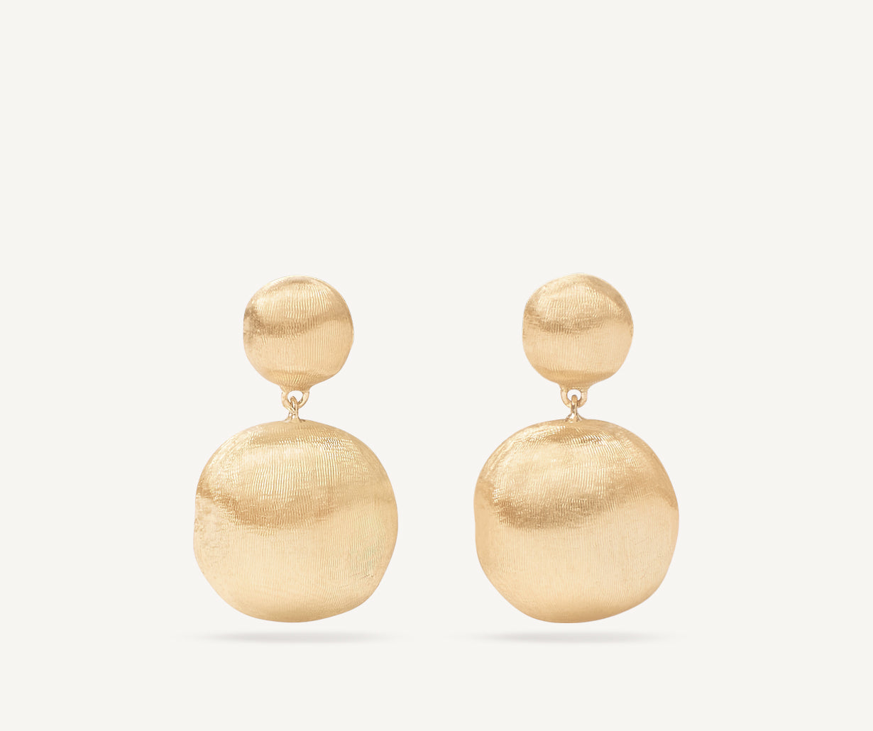 Gold two-bead drop earrings – Marco Bicego